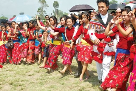 Kirant community marking Sakela Ubhauli festival in Nepal