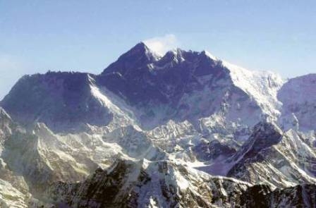 Traffic jam of climbers in Mt. Everest