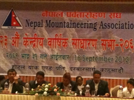 Nepal Mountaineering Association awards Jean Coudray and Willie brothers