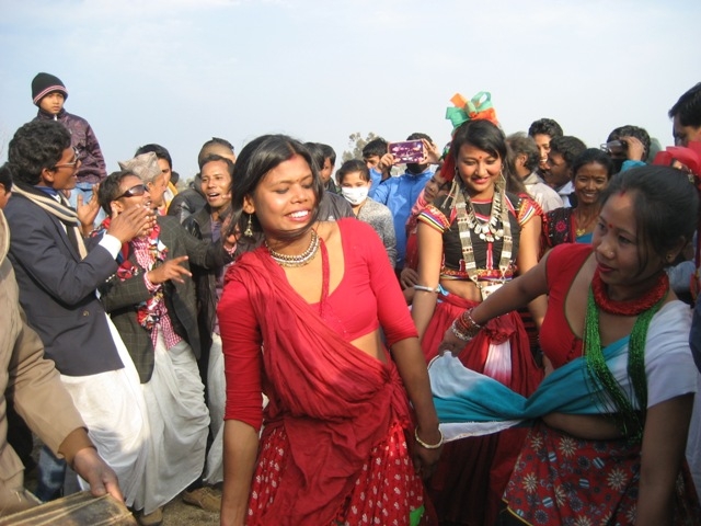 Tharu community marked their biggest festival , Maghi in Nepal