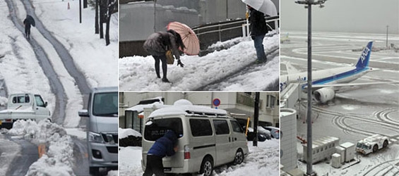 Snow storm causes travel chaos in Japan