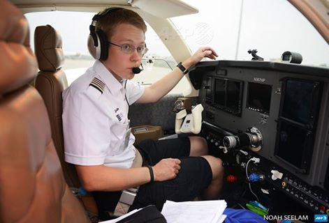 US Pilot attempting to be  youngest person  to fly around the world