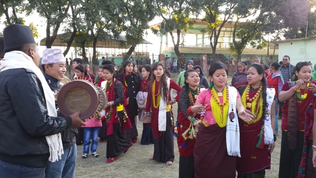 Ethnic Magar community celebrating Maghi festval