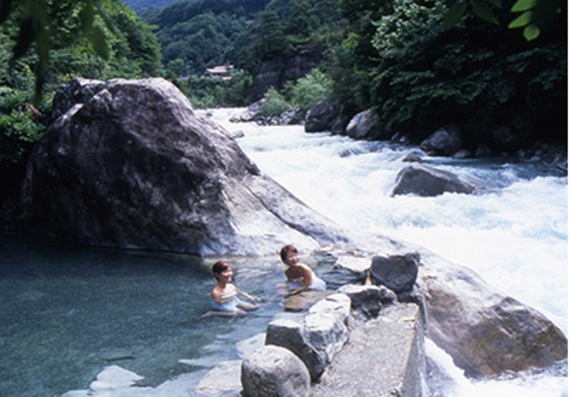 Beautiful hot spring town Okuhida in Japan