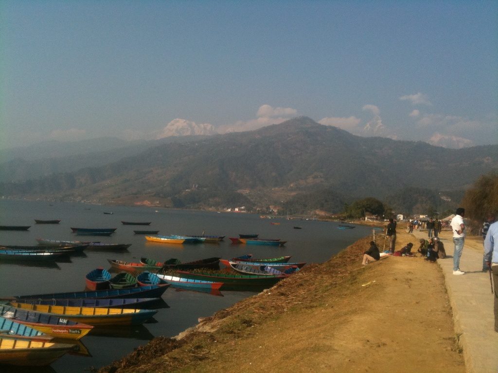 Fewa Lake in Pokhara, Nepal