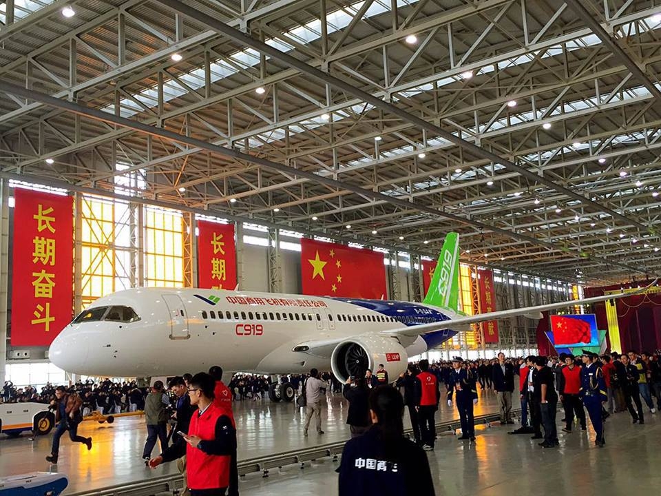 China unveiled its first large passenger aircraft