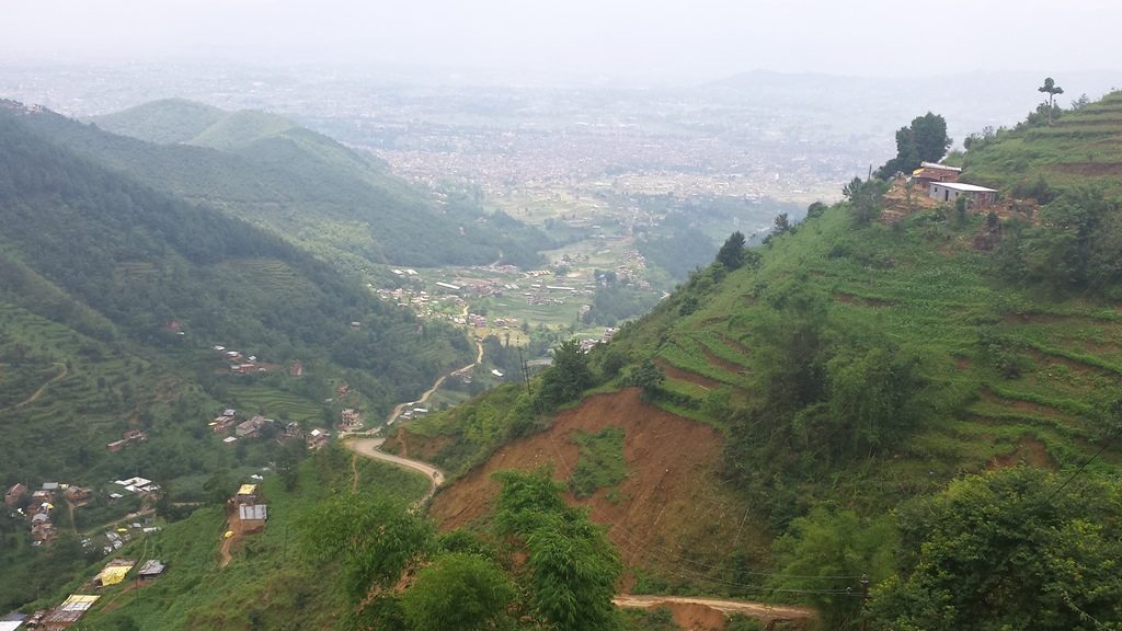 Kathmandu valley as seen from Shipadol, Bhaktapur