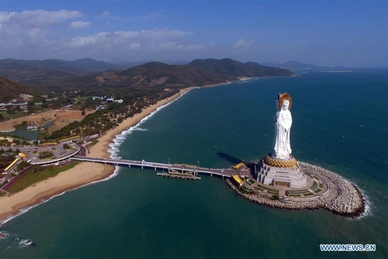 108-meter-tall Buddhism statue in Sanya, south China’s Hainan
