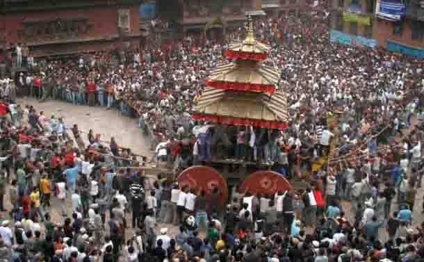 Renowned Bisket Jatra festival in Bhaktapur ( Nepal )