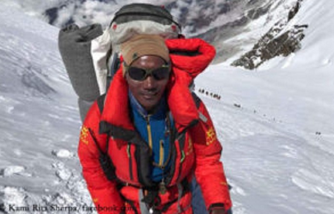 Kami Rita on top of Everest for record 24 times, hundreds more heading towards summit