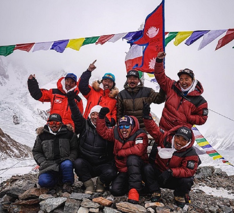 Nepali climbers make history , scale world’s 2nd highest Mount K2 in winter